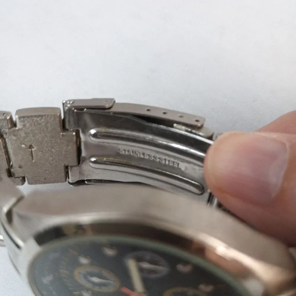 Vintage Reflex Chronograph Sport Men's Watch‎ Stainless Steel Band Working